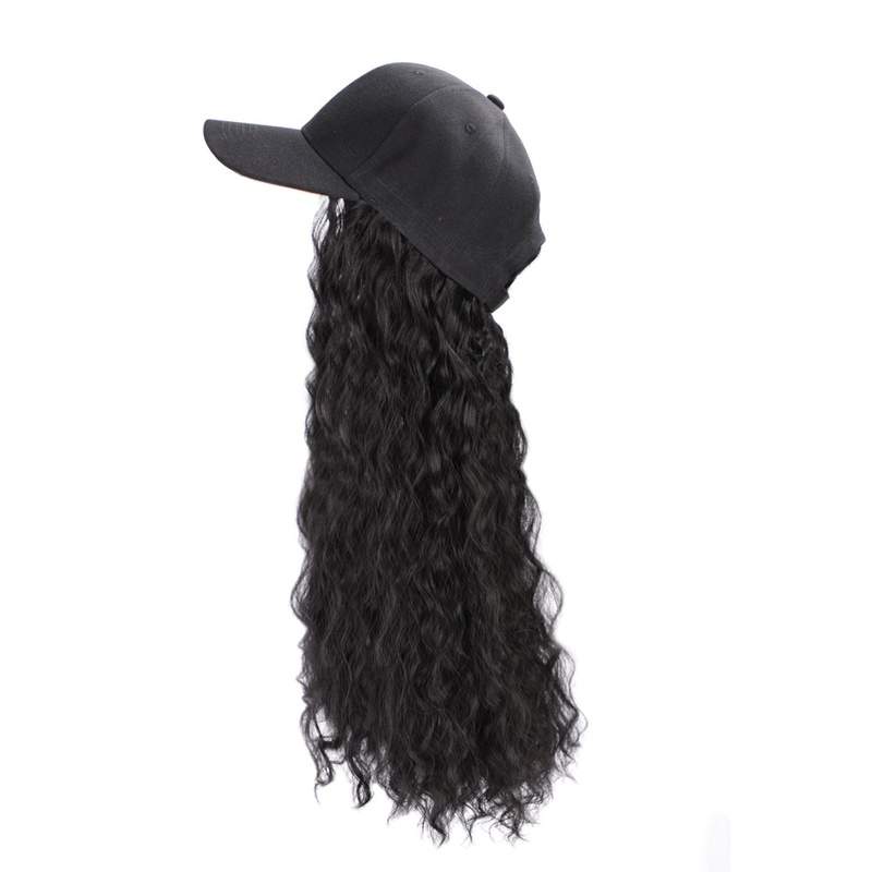 Long Synthetic  Baseball Cap Wig Natural For Girl Party - Trendycomfy